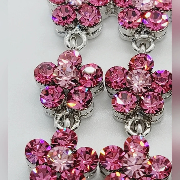 Rhodium necklace and earrings set - Picture 2 of 4